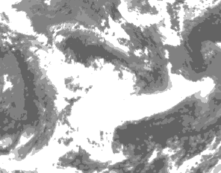 GDPS total cloud 240 hour forecast chart for Canada based on 2026/05/24 1200Z data
