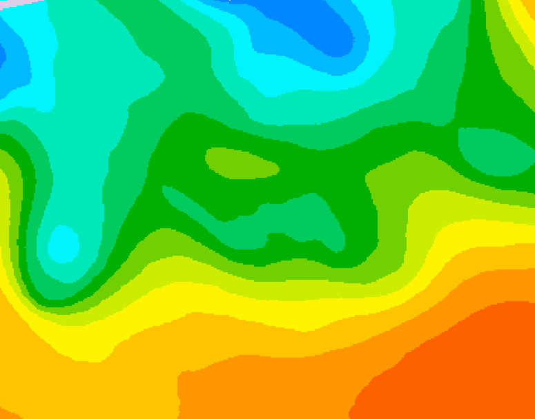 GDPS 500 millibar geopotential height 006 hour forecast chart for Canada based on 2026/05/25 1200Z data