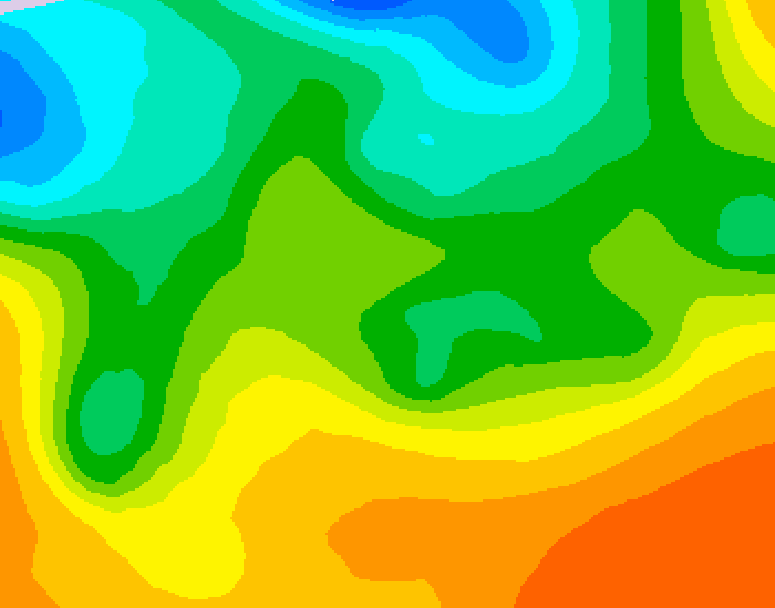 GDPS 500 millibar geopotential height 018 hour forecast chart for Canada based on 2026/05/25 1200Z data