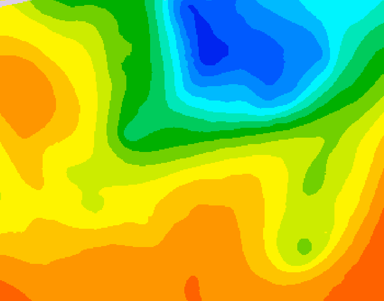 GDPS 500 millibar geopotential height 222 hour forecast chart for Canada based on 2026/05/25 1200Z data