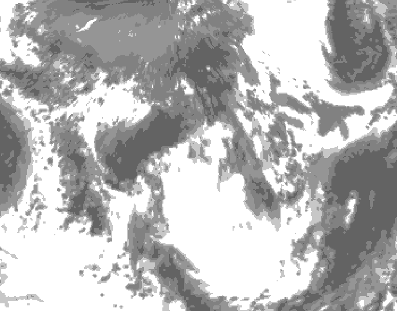 GDPS total cloud 168 hour forecast chart for Canada based on 2026/05/25 0000Z data