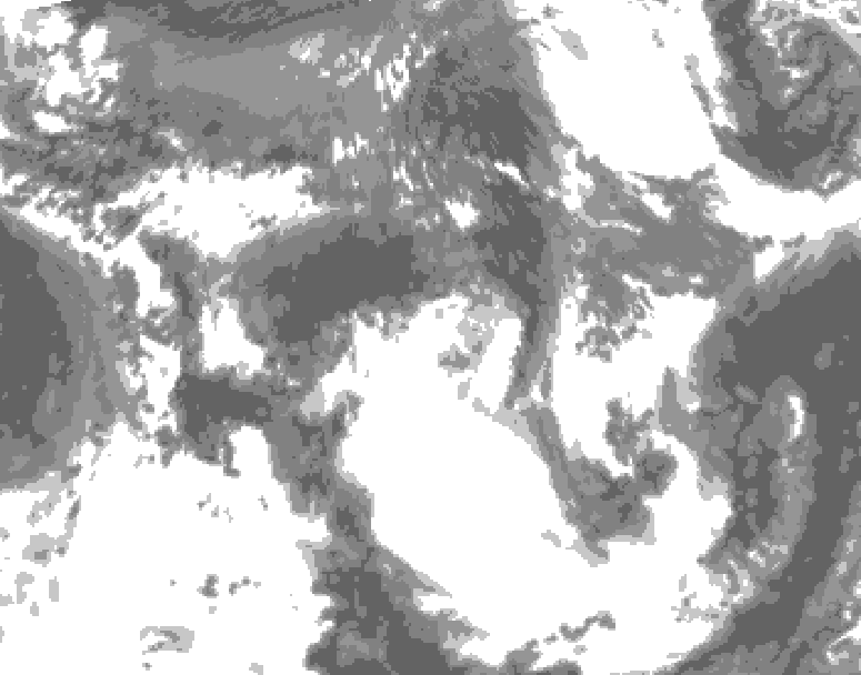GDPS total cloud 180 hour forecast chart for Canada based on 2026/05/25 0000Z data