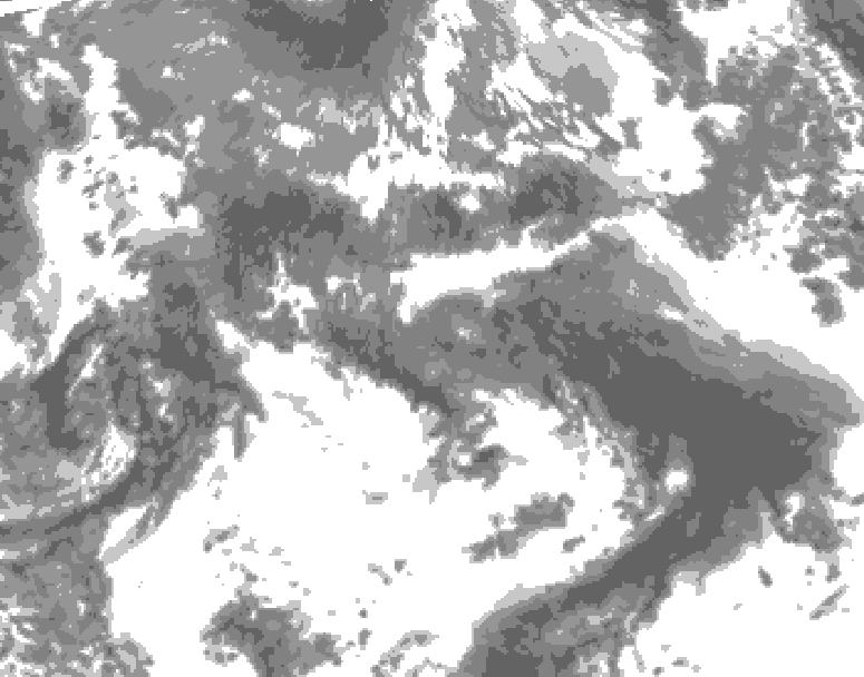 GDPS total cloud 006 hour forecast chart for Canada based on 2026/05/25 1200Z data
