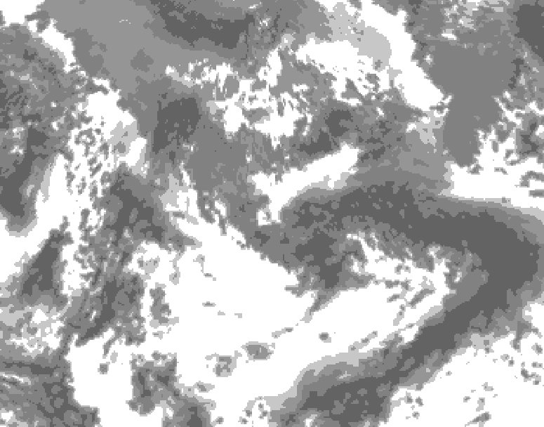 GDPS total cloud 018 hour forecast chart for Canada based on 2026/05/25 1200Z data