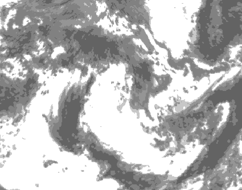 GDPS total cloud 150 hour forecast chart for Canada based on 2026/05/25 1200Z data