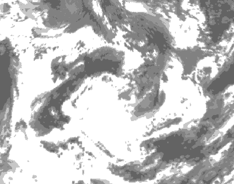 GDPS total cloud 162 hour forecast chart for Canada based on 2026/05/26 0000Z data