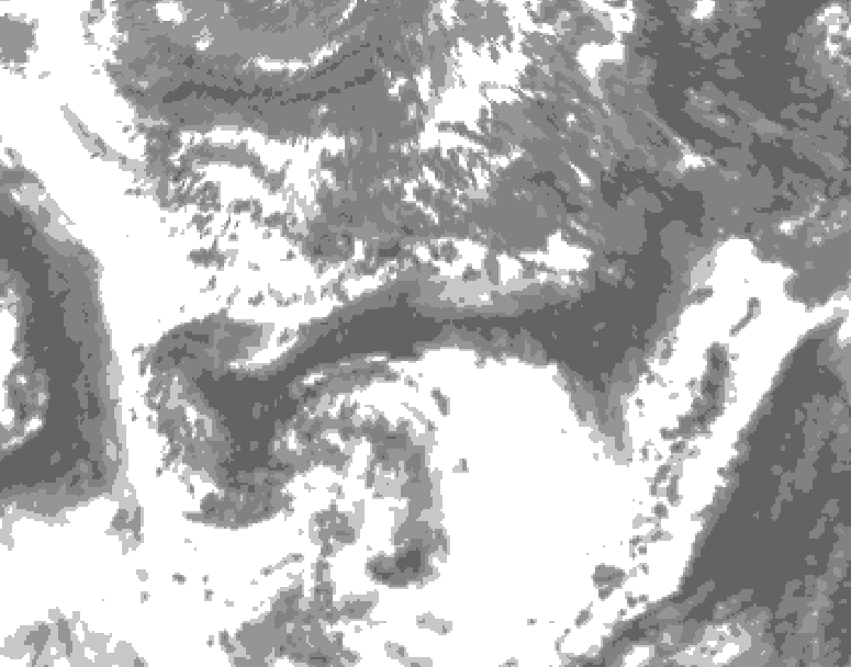 GDPS total cloud 120 hour forecast chart for Canada based on 2026/05/29 0000Z data