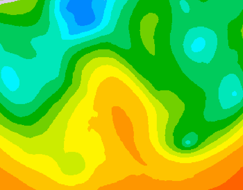 GDPS 500 millibar geopotential height 012 hour forecast chart for Canada based on 2026/05/30 0000Z data