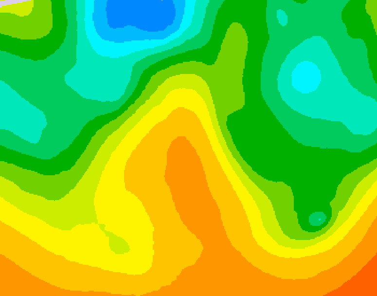GDPS 500 millibar geopotential height 012 hour forecast chart for Canada based on 2026/05/30 1200Z data
