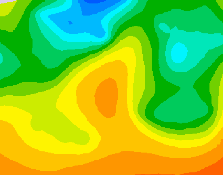 GDPS 500 millibar geopotential height 006 hour forecast chart for Canada based on 2026/05/31 1200Z data