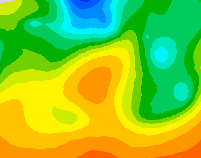 GDPS 500 millibar geopotential height 018 hour forecast chart for Canada based on 2026/05/31 1200Z data