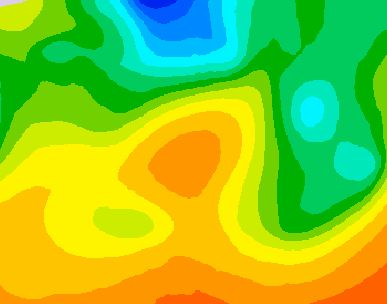 GDPS 500 millibar geopotential height 024 hour forecast chart for Canada based on 2026/05/31 1200Z data