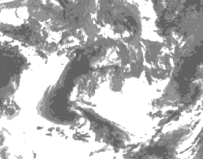 GDPS total cloud 036 hour forecast chart for Canada based on 2026/05/31 0000Z data