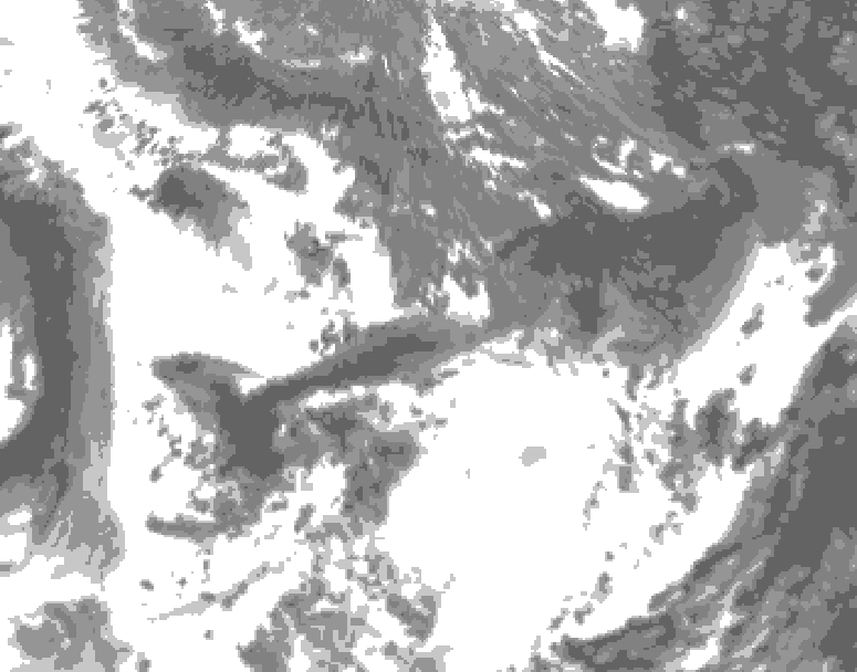 GDPS total cloud 072 hour forecast chart for Canada based on 2026/05/31 0000Z data