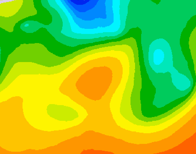 GDPS 500 millibar geopotential height 012 hour forecast chart for Canada based on 2026/06/01 0000Z data