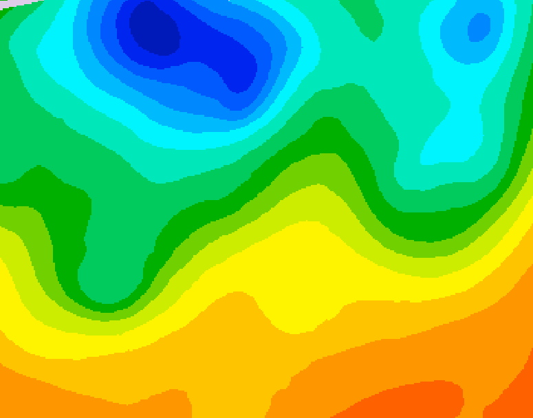 GDPS 500 millibar geopotential height 132 hour forecast chart for Canada based on 2026/06/01 1200Z data