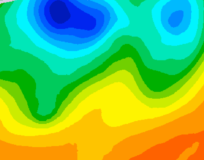 GDPS 500 millibar geopotential height 120 hour forecast chart for Canada based on 2026/06/02 0000Z data