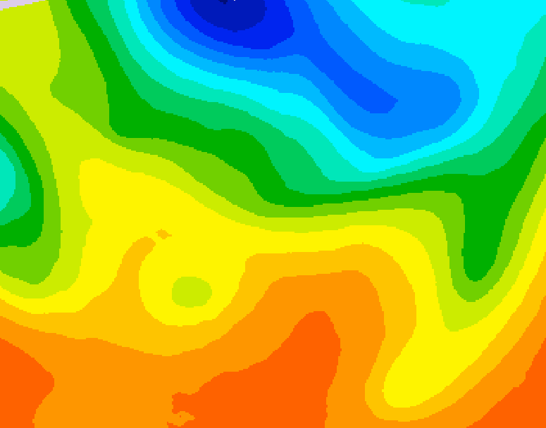 GDPS 500 millibar geopotential height 018 hour forecast chart for Canada based on 2026/06/02 1200Z data