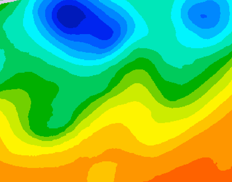 GDPS 500 millibar geopotential height 096 hour forecast chart for Canada based on 2026/06/03 0000Z data