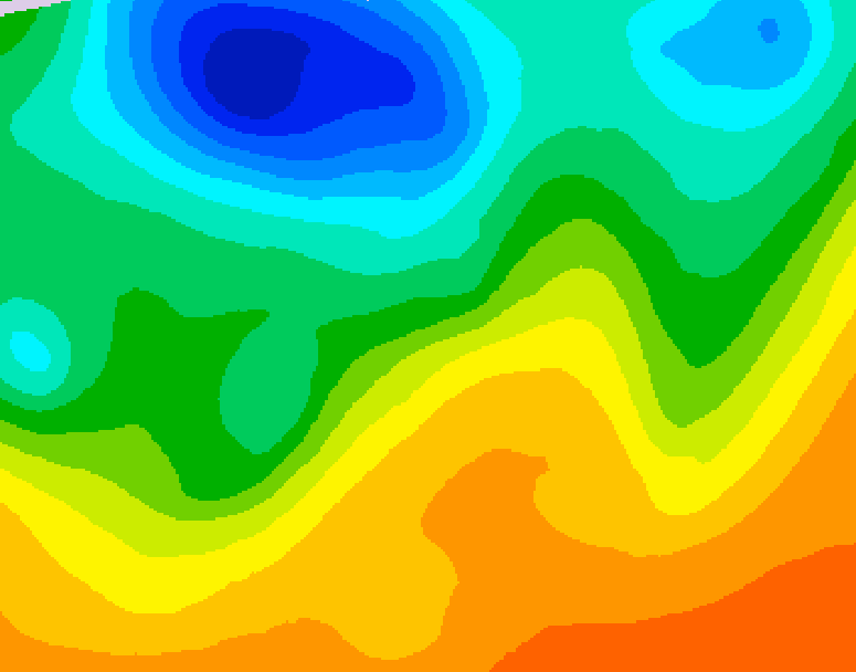 GDPS 500 millibar geopotential height 102 hour forecast chart for Canada based on 2026/06/03 1200Z data