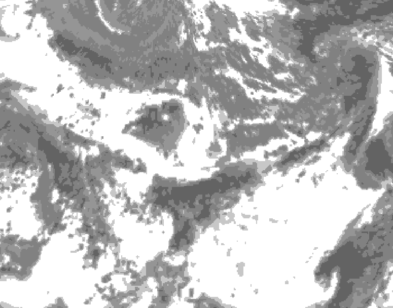 GDPS total cloud 012 hour forecast chart for Canada based on 2026/06/03 1200Z data