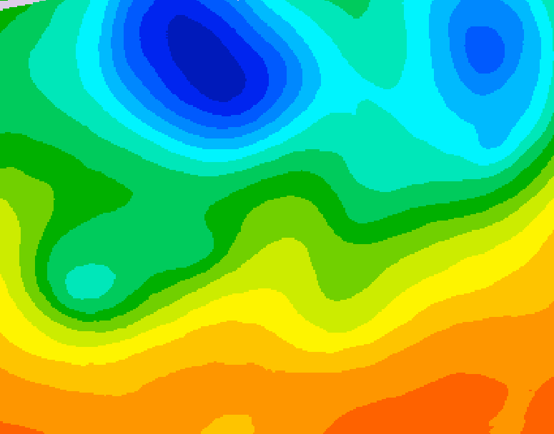 GDPS 500 millibar geopotential height 024 hour forecast chart for Canada based on 2026/06/05 1200Z data