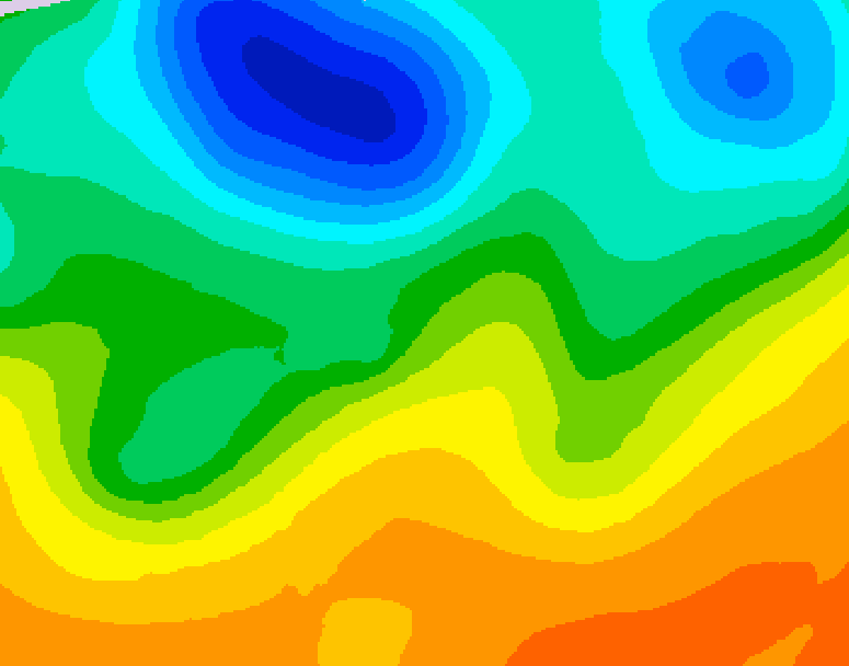 GDPS 500 millibar geopotential height 036 hour forecast chart for Canada based on 2026/06/05 1200Z data