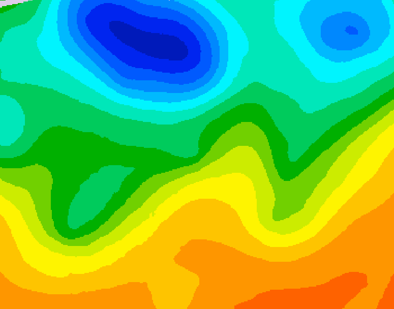 GDPS 500 millibar geopotential height 042 hour forecast chart for Canada based on 2026/06/05 1200Z data