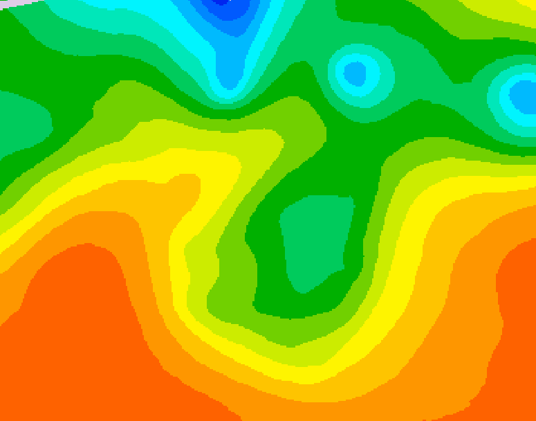 GDPS 500 millibar geopotential height 222 hour forecast chart for Canada based on 2026/06/05 1200Z data