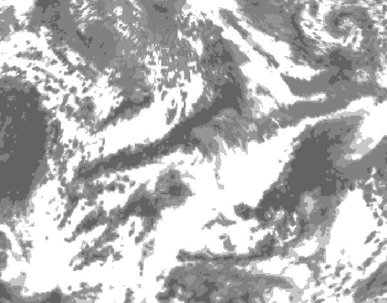 GDPS total cloud 042 hour forecast chart for Canada based on 2026/06/05 1200Z data