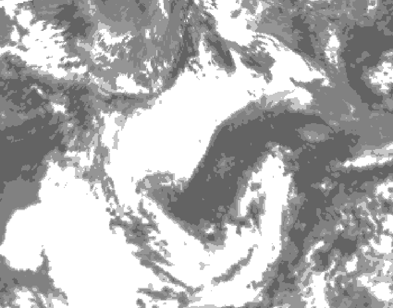 GDPS total cloud 216 hour forecast chart for Canada based on 2026/06/05 1200Z data