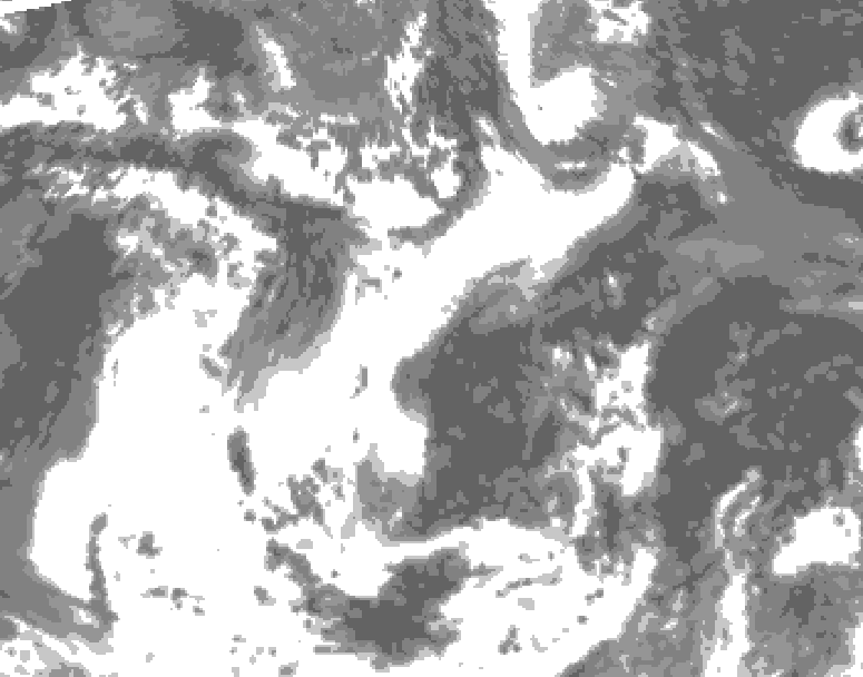 GDPS total cloud 234 hour forecast chart for Canada based on 2026/06/05 1200Z data