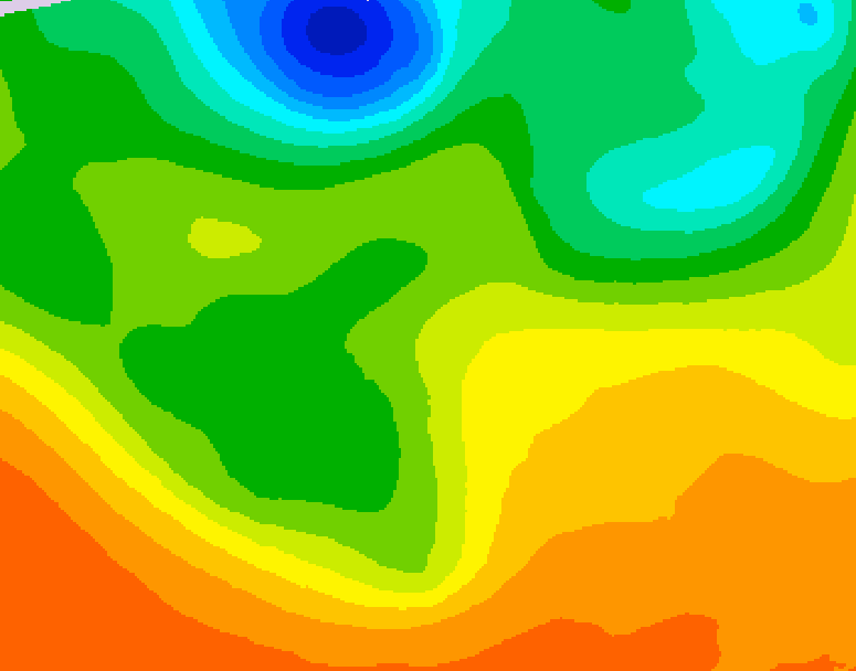GDPS 500 millibar geopotential height 132 hour forecast chart for Canada based on 2026/06/06 0000Z data