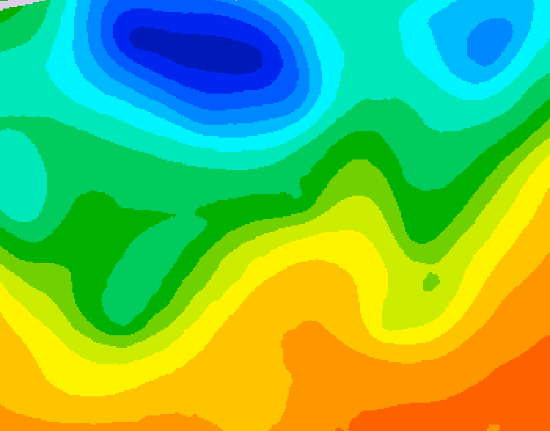 GDPS 500 millibar geopotential height 024 hour forecast chart for Canada based on 2026/06/06 1200Z data