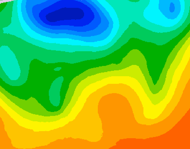 GDPS 500 millibar geopotential height 036 hour forecast chart for Canada based on 2026/06/06 1200Z data