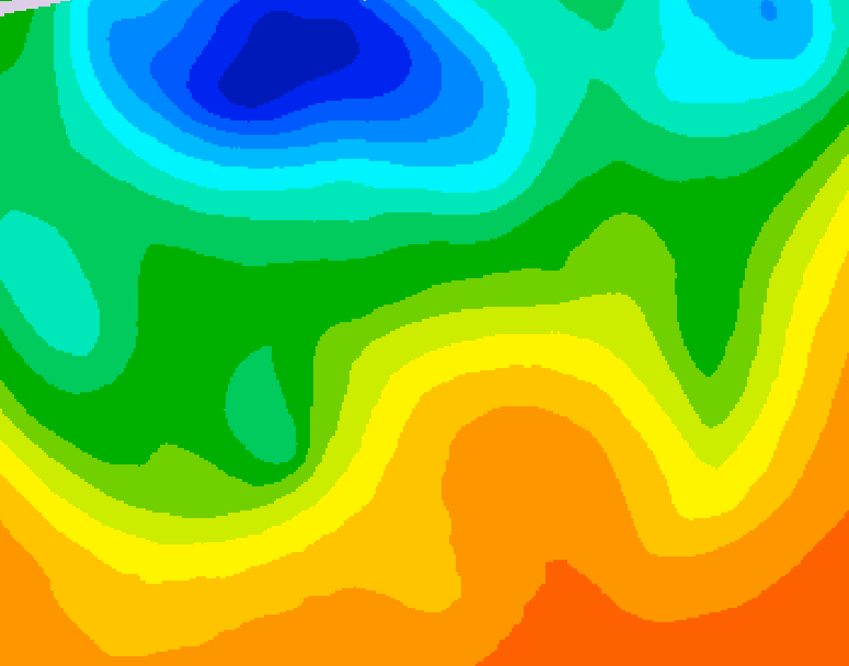 GDPS 500 millibar geopotential height 042 hour forecast chart for Canada based on 2026/06/06 1200Z data