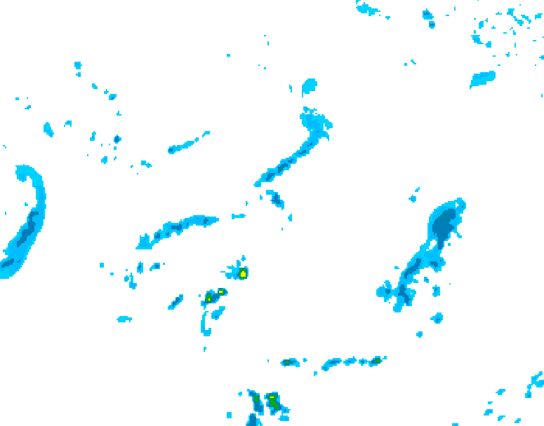 GDPS precipitation 018 hour forecast chart for Canada based on 2026/06/06 1200Z data