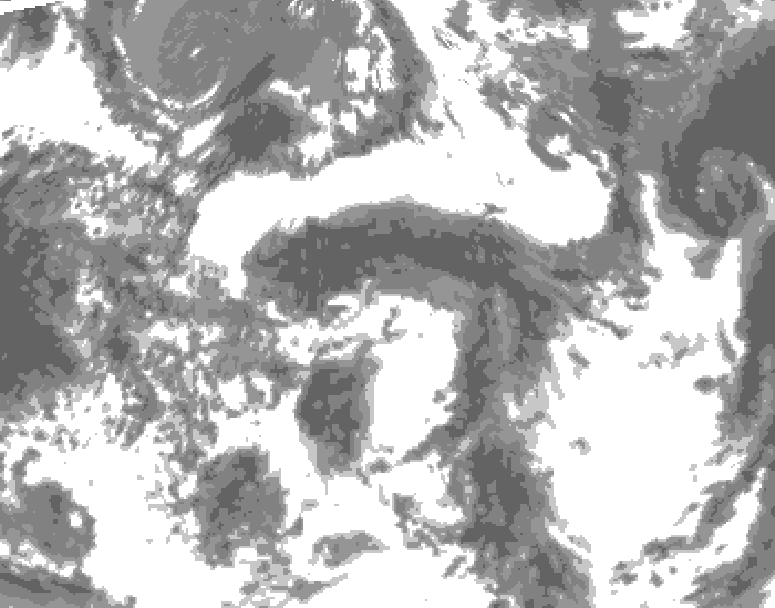 GDPS total cloud 096 hour forecast chart for Canada based on 2026/06/06 0000Z data