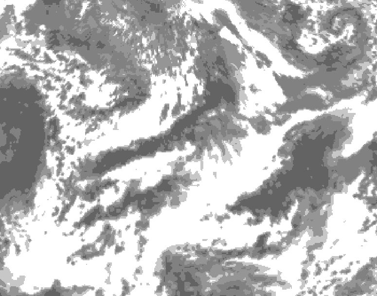 GDPS total cloud 018 hour forecast chart for Canada based on 2026/06/06 1200Z data