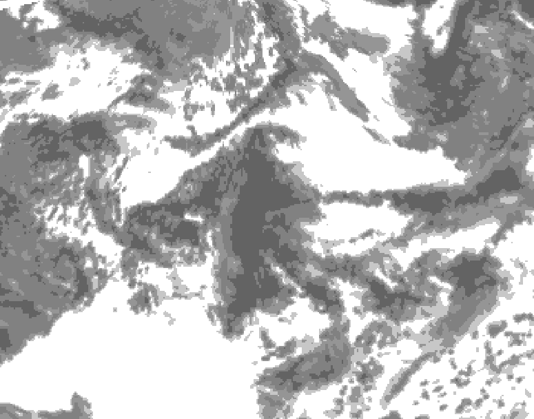 GDPS total cloud 126 hour forecast chart for Canada based on 2026/06/06 1200Z data
