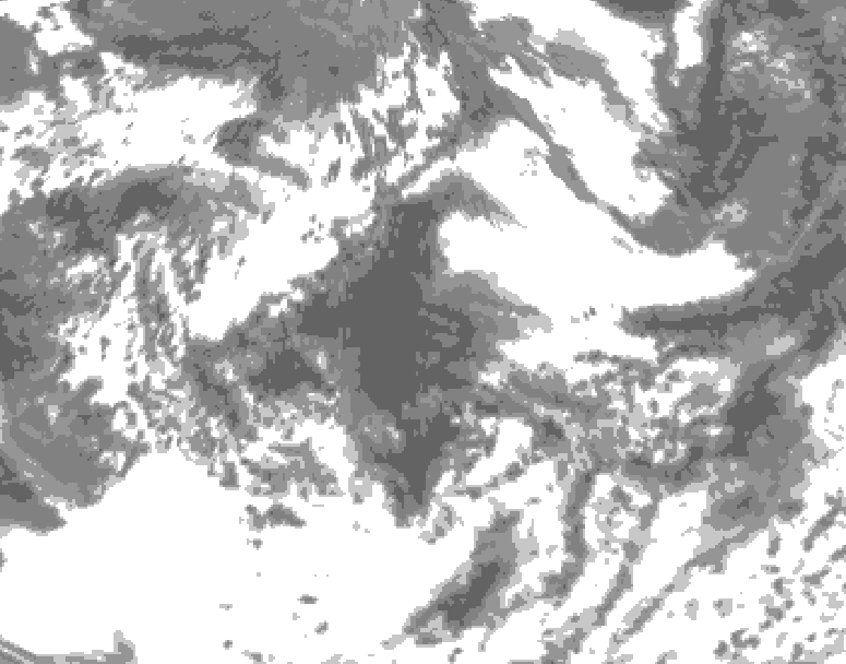 GDPS total cloud 132 hour forecast chart for Canada based on 2026/06/06 1200Z data
