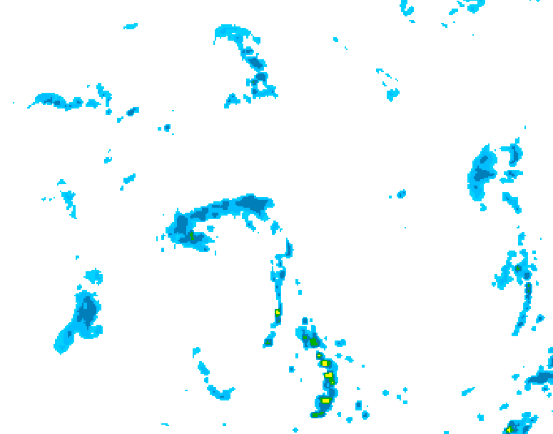 GDPS precipitation 036 hour forecast chart for Canada based on 2026/06/07 1200Z data