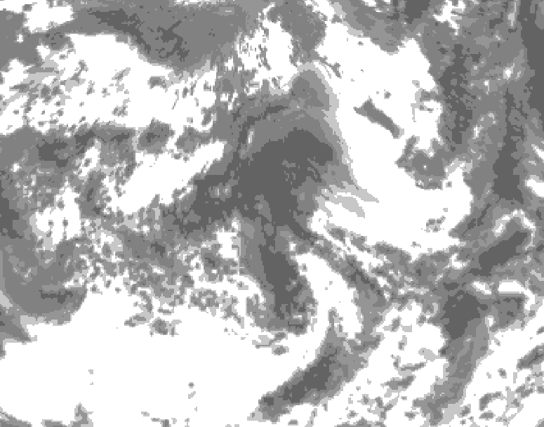 GDPS total cloud 120 hour forecast chart for Canada based on 2026/06/07 0000Z data