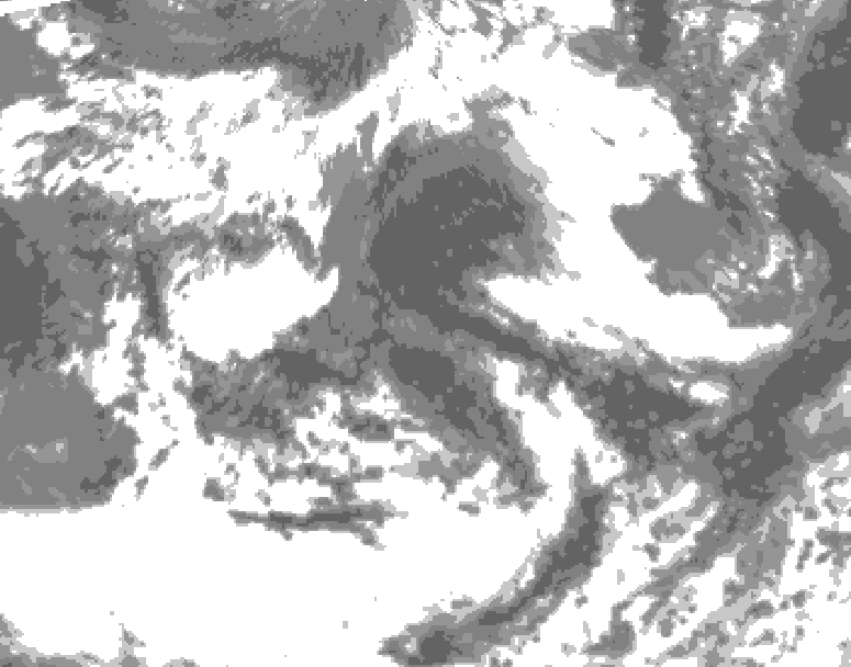 GDPS total cloud 132 hour forecast chart for Canada based on 2026/06/07 0000Z data