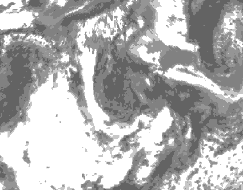 GDPS total cloud 204 hour forecast chart for Canada based on 2026/06/07 0000Z data