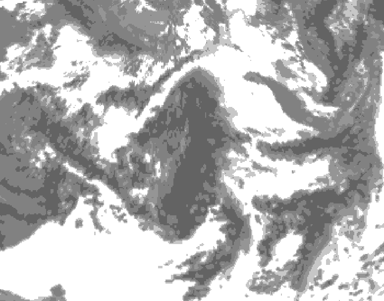 GDPS total cloud 096 hour forecast chart for Canada based on 2026/06/07 1200Z data