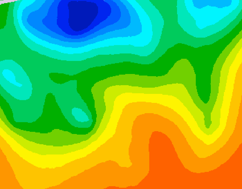 GDPS 500 millibar geopotential height 012 hour forecast chart for Canada based on 2026/06/08 0000Z data