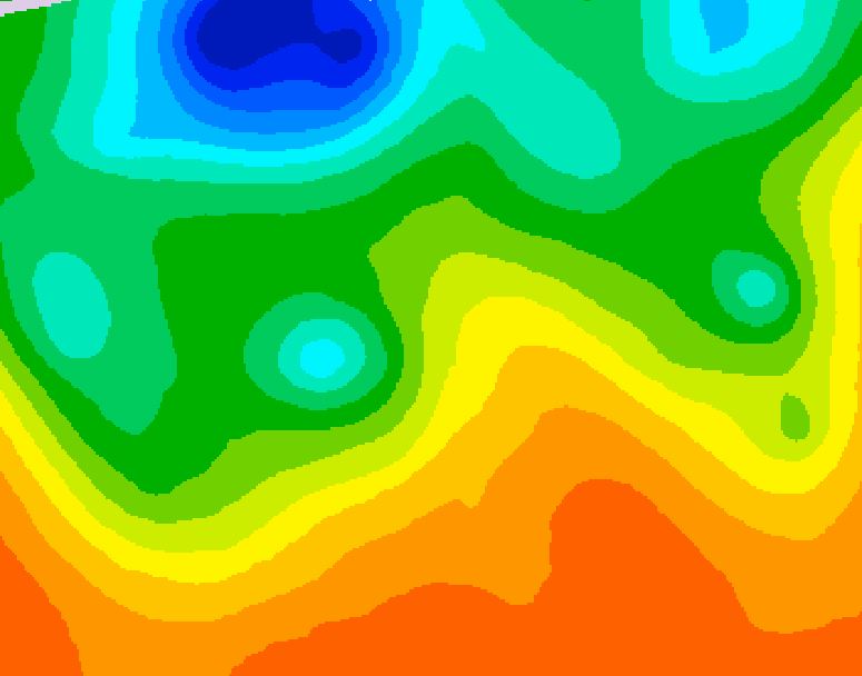 GDPS 500 millibar geopotential height 030 hour forecast chart for Canada based on 2026/06/08 0000Z data