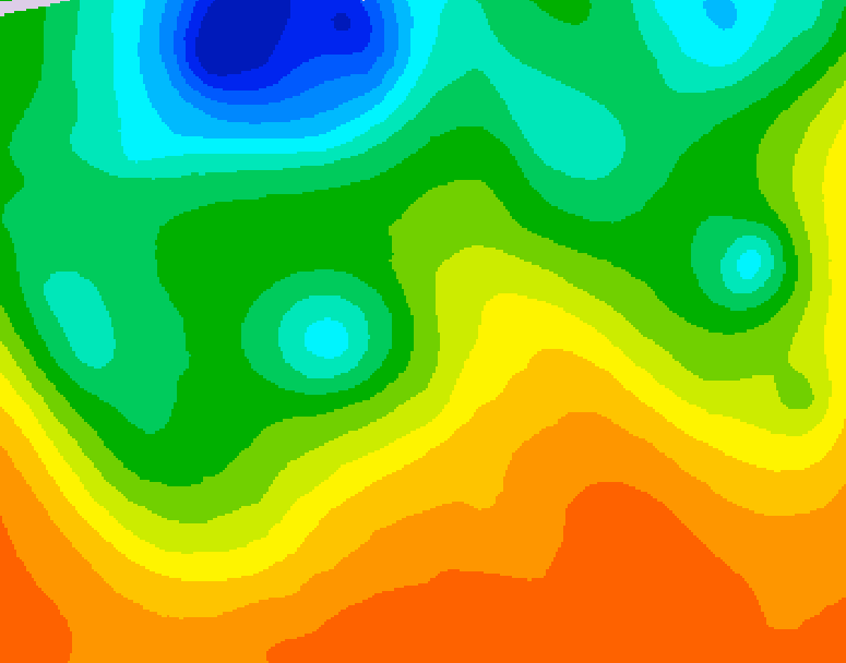 GDPS 500 millibar geopotential height 036 hour forecast chart for Canada based on 2026/06/08 0000Z data
