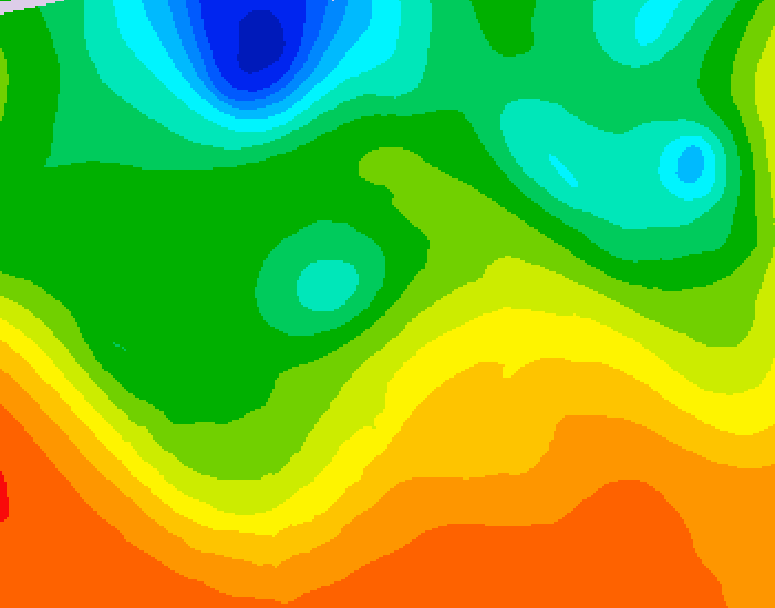 GDPS 500 millibar geopotential height 054 hour forecast chart for Canada based on 2026/06/08 0000Z data